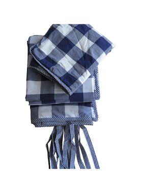 Pottery Barn Blue Buffalo Check Full/Queen Duvet Cover Standard Sham Cotton NWT